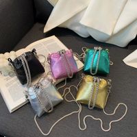 Girl's Pu Leather Solid Color Basic String Shoulder Bag Crossbody Bag Chain Bag main image 6