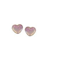 1 Pair Cute Simple Style Heart Shape Inlay Copper Alloy Acrylic Ear Studs main image 2