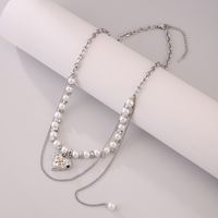 Streetwear Korean Style Heart Shape Stainless Steel Necklace sku image 7