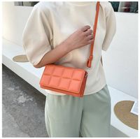Women's Medium Pu Leather Solid Color Lingge Elegant Streetwear Square Magnetic Buckle Shoulder Bag Crossbody Bag Square Bag sku image 9