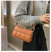 Women's Medium Pu Leather Solid Color Lingge Elegant Streetwear Square Magnetic Buckle Shoulder Bag Crossbody Bag Square Bag main image 3