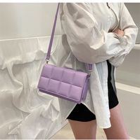 Women's Medium Pu Leather Solid Color Lingge Elegant Streetwear Square Magnetic Buckle Shoulder Bag Crossbody Bag Square Bag sku image 11