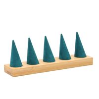 Artistic Conical Bamboo Wood Flannel Jewelry Rack main image 2
