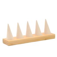 Artistic Conical Bamboo Wood Flannel Jewelry Rack sku image 9