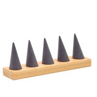 Artistic Conical Bamboo Wood Flannel Jewelry Rack sku image 8