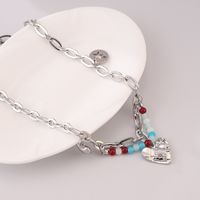 Streetwear Korean Style Heart Shape Stainless Steel Necklace sku image 3
