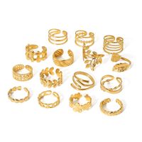 Stainless Steel 18K Gold Plated Modern Style Plating Geometric Open Rings main image 4