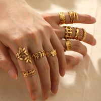 Stainless Steel 18K Gold Plated Modern Style Plating Geometric Open Rings main image 1