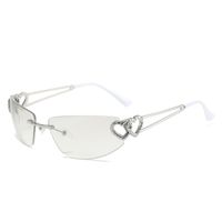 Elegant Lady Heart Shape Pc Square Diamond Full Frame Women's Sunglasses sku image 6