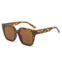 Retro Classic Style Color Block Leopard Pc Square Full Frame Women's Sunglasses sku image 2