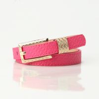 Elegant Basic Simple Style Solid Color Pu Leather Alloy Women's Leather Belts sku image 5