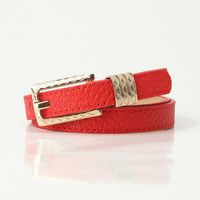 Elegant Basic Simple Style Solid Color Pu Leather Alloy Women's Leather Belts sku image 7