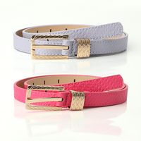 Elegant Basic Simple Style Solid Color Pu Leather Alloy Women's Leather Belts main image 2