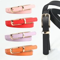 Sweet Simple Style Solid Color Pu Leather Alloy Women's Leather Belts main image 1