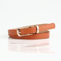 Sweet Simple Style Solid Color Pu Leather Alloy Women's Leather Belts sku image 5