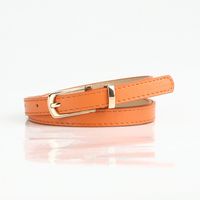 Sweet Simple Style Solid Color Pu Leather Alloy Women's Leather Belts sku image 4