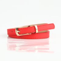 Sweet Simple Style Solid Color Pu Leather Alloy Women's Leather Belts sku image 3