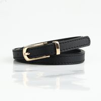 Sweet Simple Style Solid Color Pu Leather Alloy Women's Leather Belts sku image 6