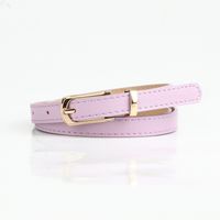 Sweet Simple Style Solid Color Pu Leather Alloy Women's Leather Belts sku image 1