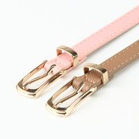 Sweet Simple Style Solid Color Pu Leather Alloy Women's Leather Belts main image 3