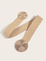 Classic Style Solid Color Pp Grass Woven Alloy Women's Woven Belts main image 2