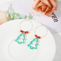 1 Pair Ethnic Style Christmas Tree Enamel Alloy Iron Drop Earrings sku image 2