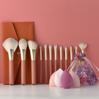 Simple Style Artificial Fiber Wooden Handle Makeup Brushes 1 Set sku image 4