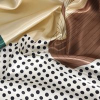 Women's Retro Streetwear Stripe Polka Dots Satin Printing Silk Scarf main image 5