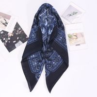 Women's Retro Ethnic Style Cashew Nuts Knot Hemp Printing Silk Scarf sku image 3