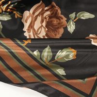 Women's Casual Flower Satin Printing Silk Scarf main image 5