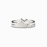 Simple Style Streetwear Mountain Sterling Silver Zircon Rings In Bulk sku image 1