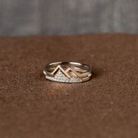Simple Style Streetwear Mountain Sterling Silver Zircon Rings In Bulk main image 6