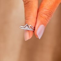 Simple Style Streetwear Mountain Sterling Silver Zircon Rings In Bulk main image 4