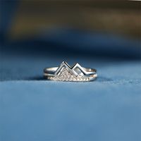 Simple Style Streetwear Mountain Sterling Silver Zircon Rings In Bulk main image 2