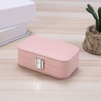 Simple Style Solid Color Pu Leather Coral Fleece Jewelry Boxes sku image 5