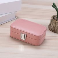 Simple Style Solid Color Coral Fleece Leather Jewelry Boxes sku image 2