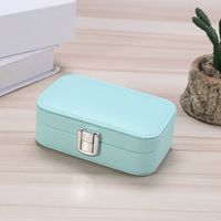 Simple Style Solid Color Pu Leather Coral Fleece Jewelry Boxes sku image 3