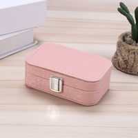 Simple Style Solid Color Coral Fleece Leather Jewelry Boxes sku image 4