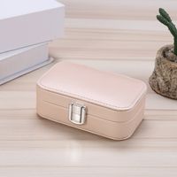 Simple Style Solid Color Coral Fleece Leather Jewelry Boxes sku image 7