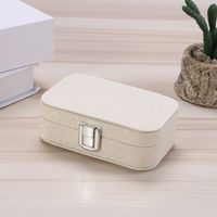 Simple Style Solid Color Coral Fleece Leather Jewelry Boxes sku image 3