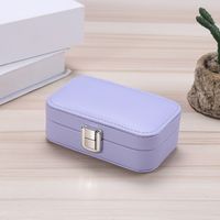 Simple Style Solid Color Pu Leather Coral Fleece Jewelry Boxes sku image 2