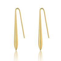 1 Pair Simple Style Solid Color Plating Stainless Steel Gold Plated Drop Earrings main image 2