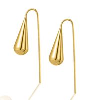1 Pair Simple Style Solid Color Plating Stainless Steel Gold Plated Drop Earrings sku image 6