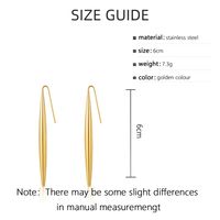 1 Pair Simple Style Solid Color Plating Stainless Steel Gold Plated Drop Earrings main image 3