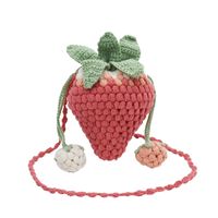 Women's Small Polyester Fruit Strawberry Cute Round String Crossbody Bag sku image 1