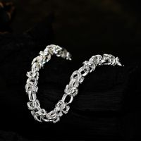 Simple Style Solid Color Sterling Silver Gold Plated Bracelets In Bulk main image 5
