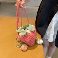 Women's Small Polyester Fruit Strawberry Cute Round String Crossbody Bag main image 4