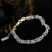 Simple Style Solid Color Sterling Silver Gold Plated Bracelets In Bulk main image 1
