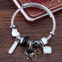 Wholesale Jewelry Elegant Lady Heart Shape Cat Alloy Bracelets sku image 1
