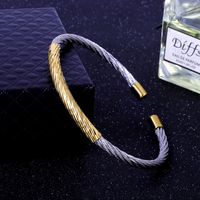 Commute Color Block Stainless Steel Gold Plated Bangle In Bulk main image 1